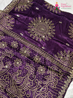 Purple Modal Gota Patti Chunri Saree for Mayra Ceremony | Top Choice