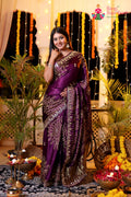 Purple Modal Bandhani Print Chunri Saree for Mayra Ceremony | Trending Now