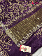 Purple Modal Gota Patti Chunri Saree for Mayra Ceremony | Top Choice
