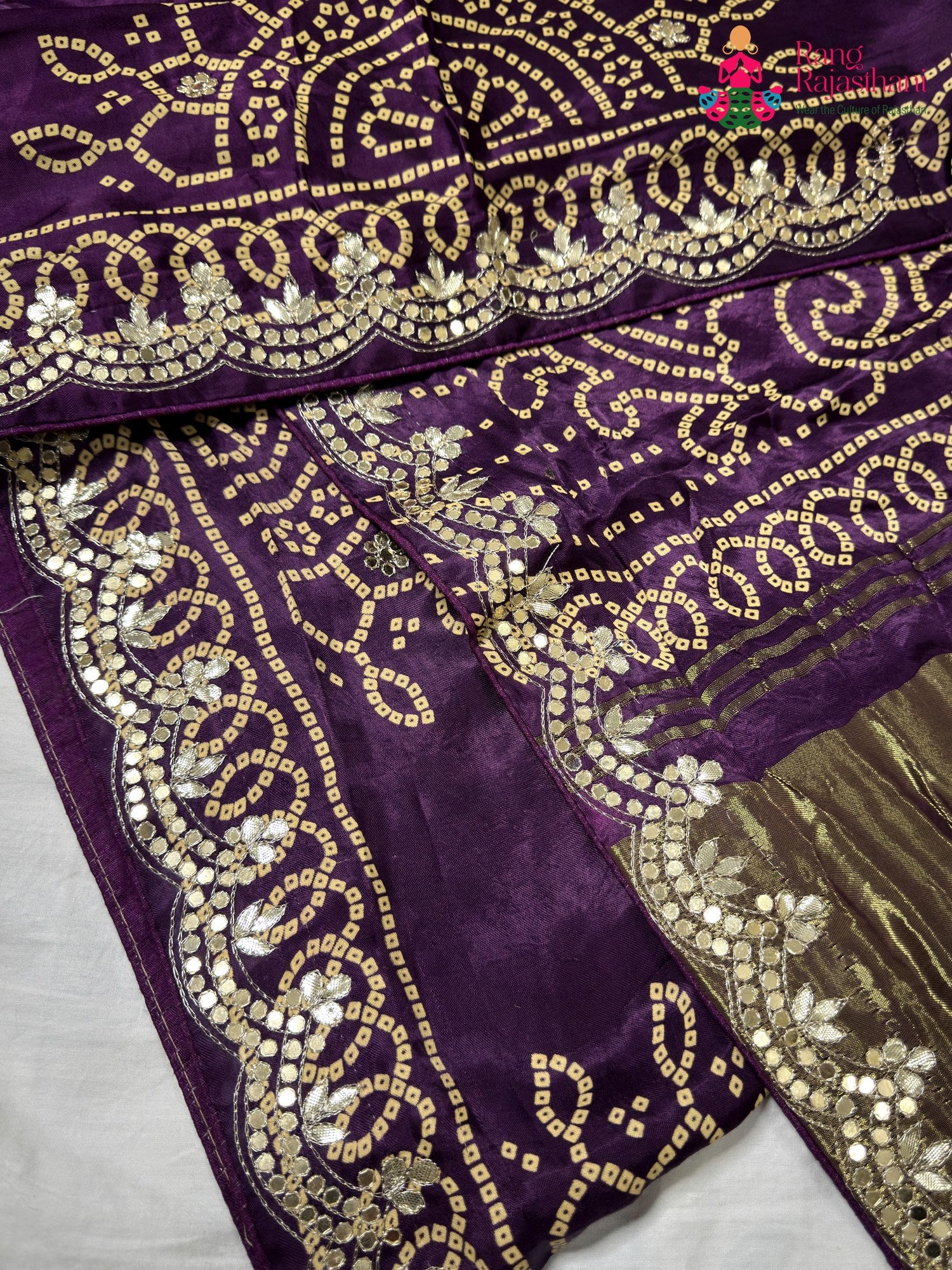 Purple Modal Gota Patti Chunri Saree for Mayra Ceremony | Top Choice