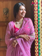 Purple Pure Chiffon Hand Embellishment Saree for Bridal | Shop Latest