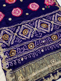 Purple Gajji Silk Gota Patti Gharchola Saree for Wedding Guest | Festive Pick