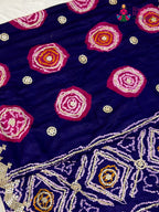 Purple Gajji Silk Gota Patti Gharchola Saree for Wedding Guest | Festive Pick