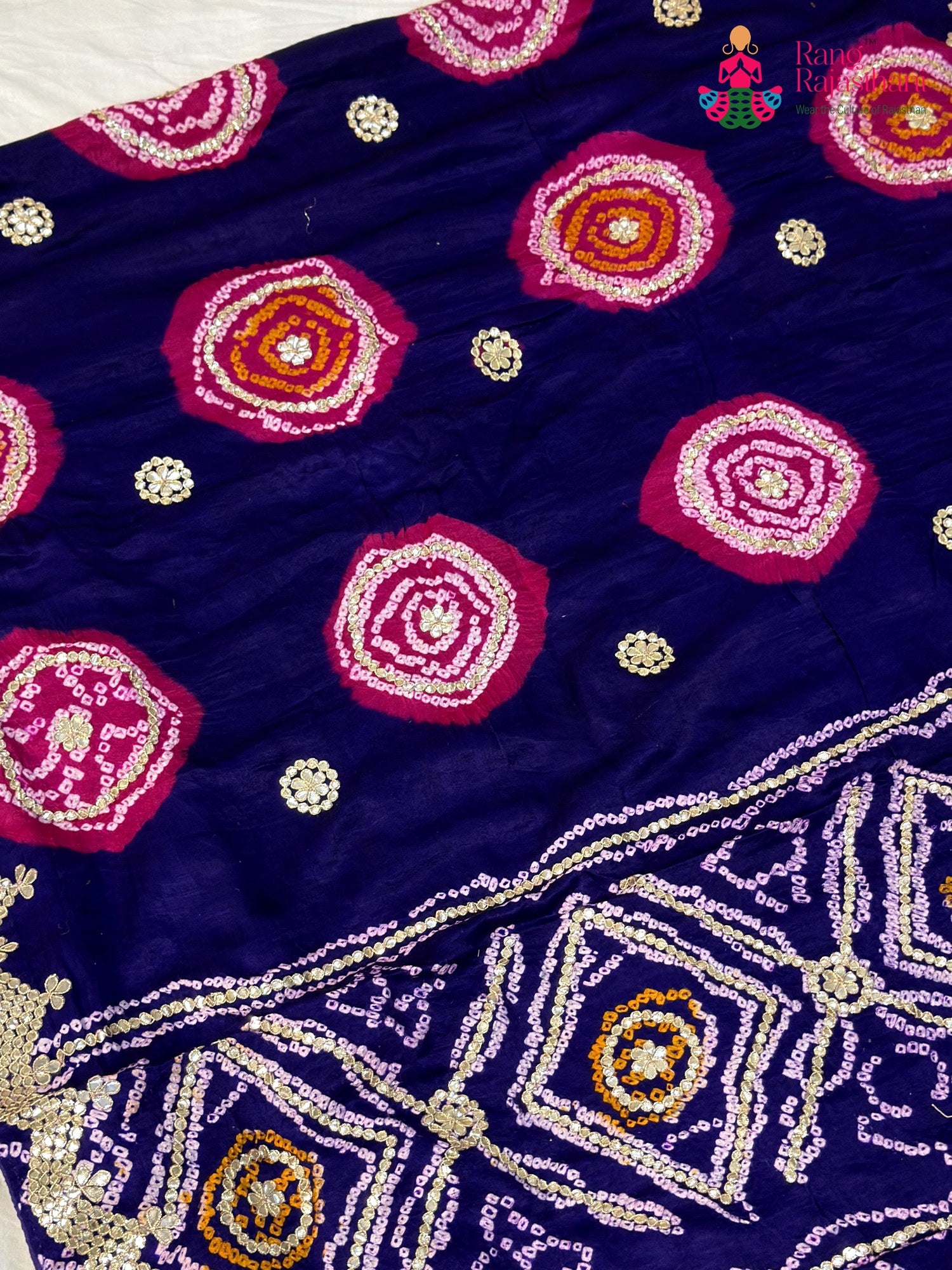 Purple Gajji Silk Gota Patti Gharchola Saree for Wedding Guest | Festive Pick