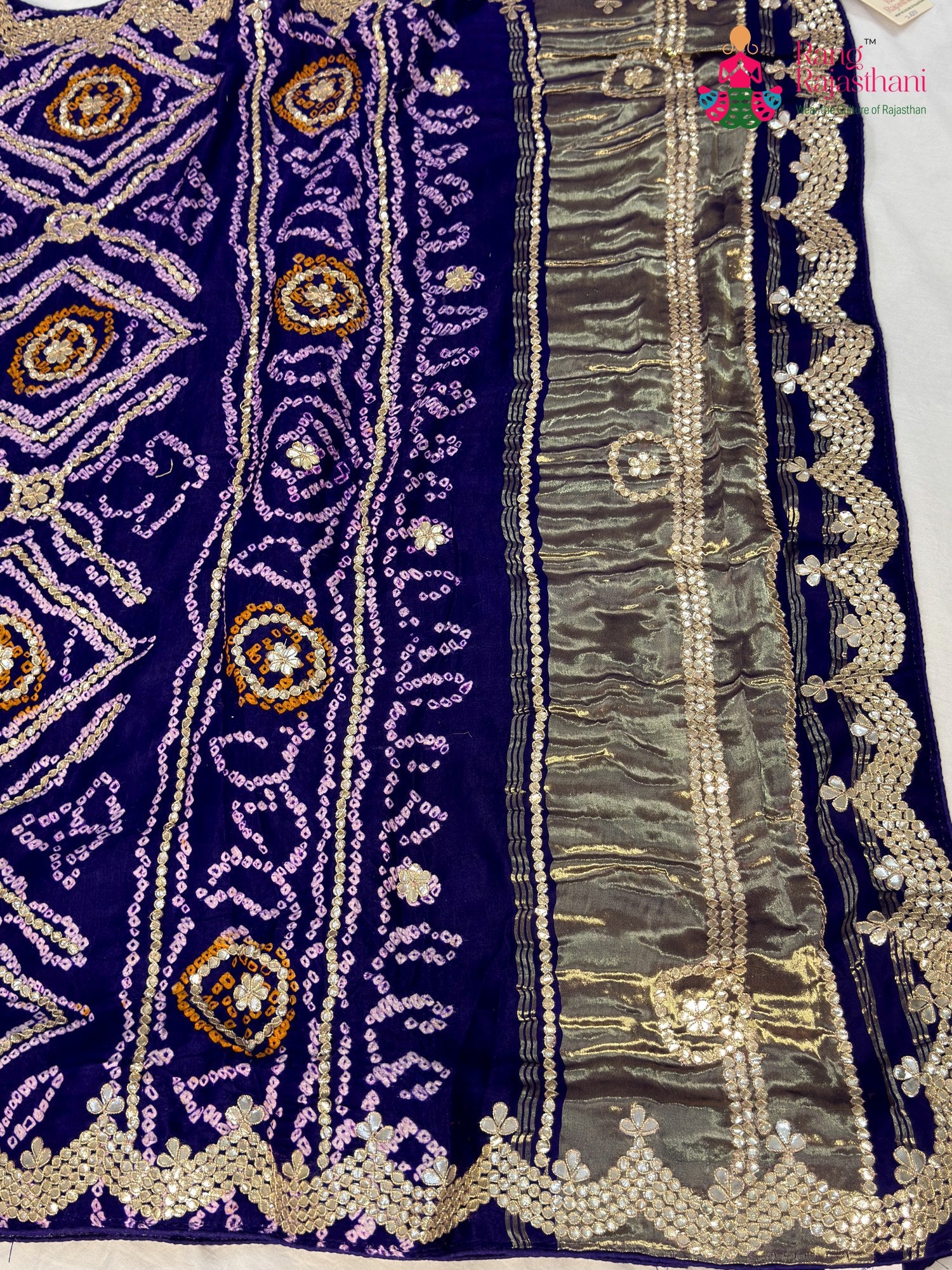 Purple Gajji Silk Gota Patti Gharchola Saree for Wedding Guest | Festive Pick