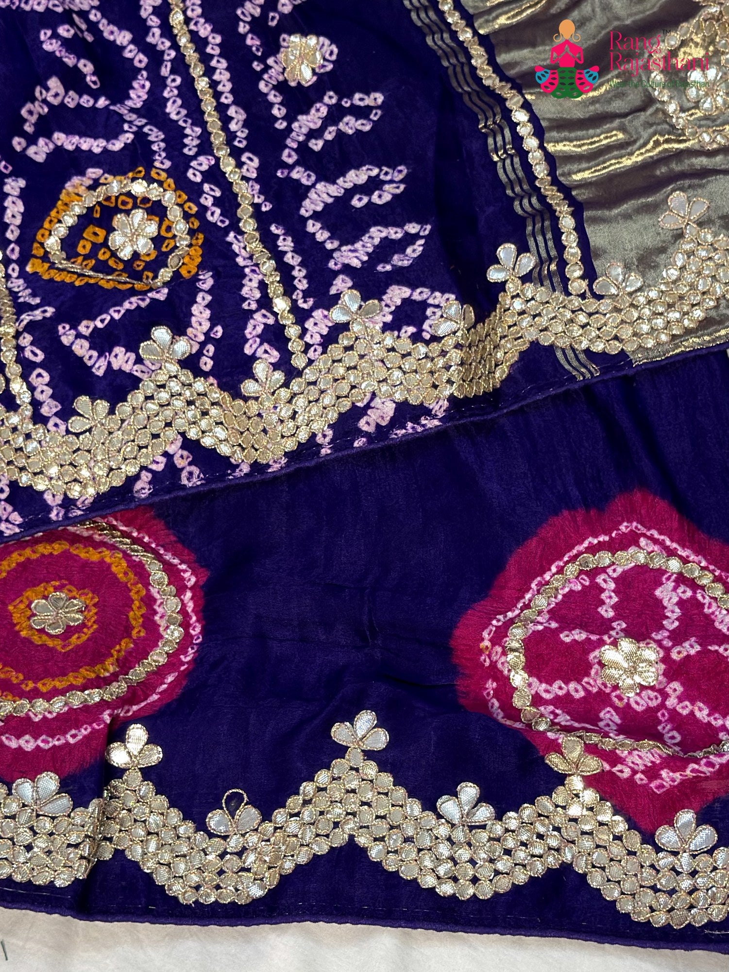 Purple Gajji Silk Gota Patti Gharchola Saree for Wedding Guest | Festive Pick