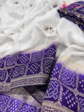 pallu detailing of purple pure ho silk gharchola saree 