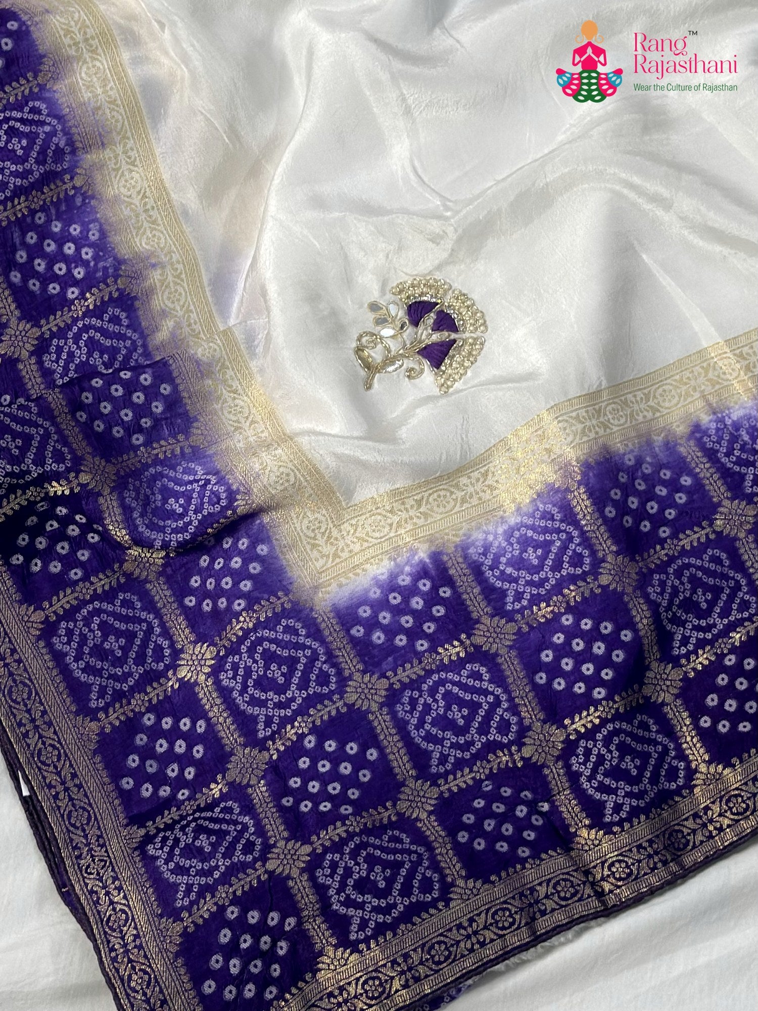 Purple Pure Ho Silk Bandhani Chunri Saree for Wedding Guest | Signature Edit
