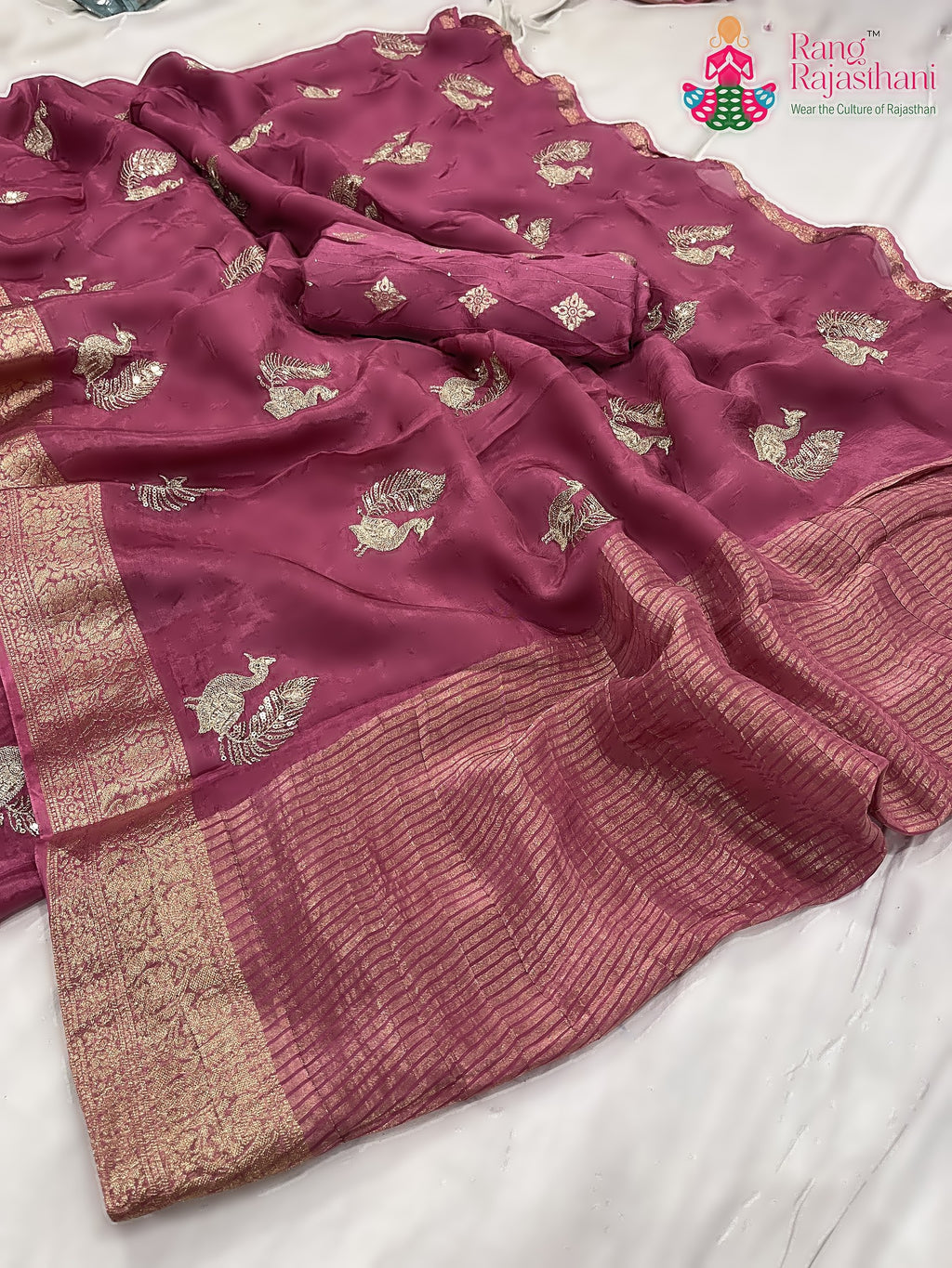 Purple Pure HO Silk Sequin Work Saree : Subtle Spark