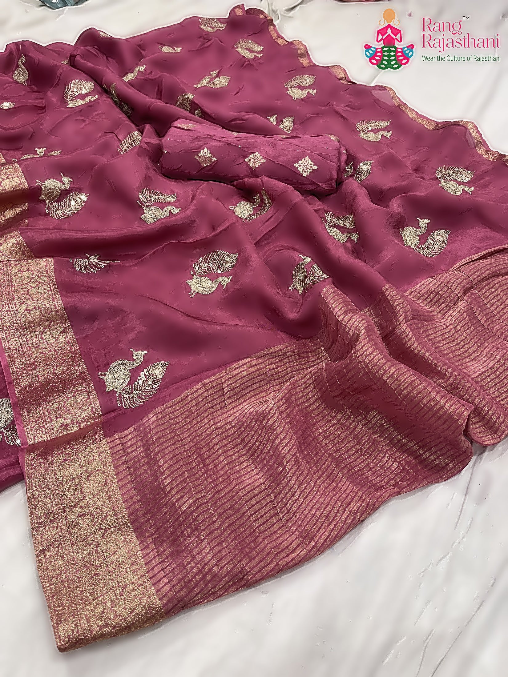 Purple Pure HO Silk Sequin Work Saree : Subtle Spark