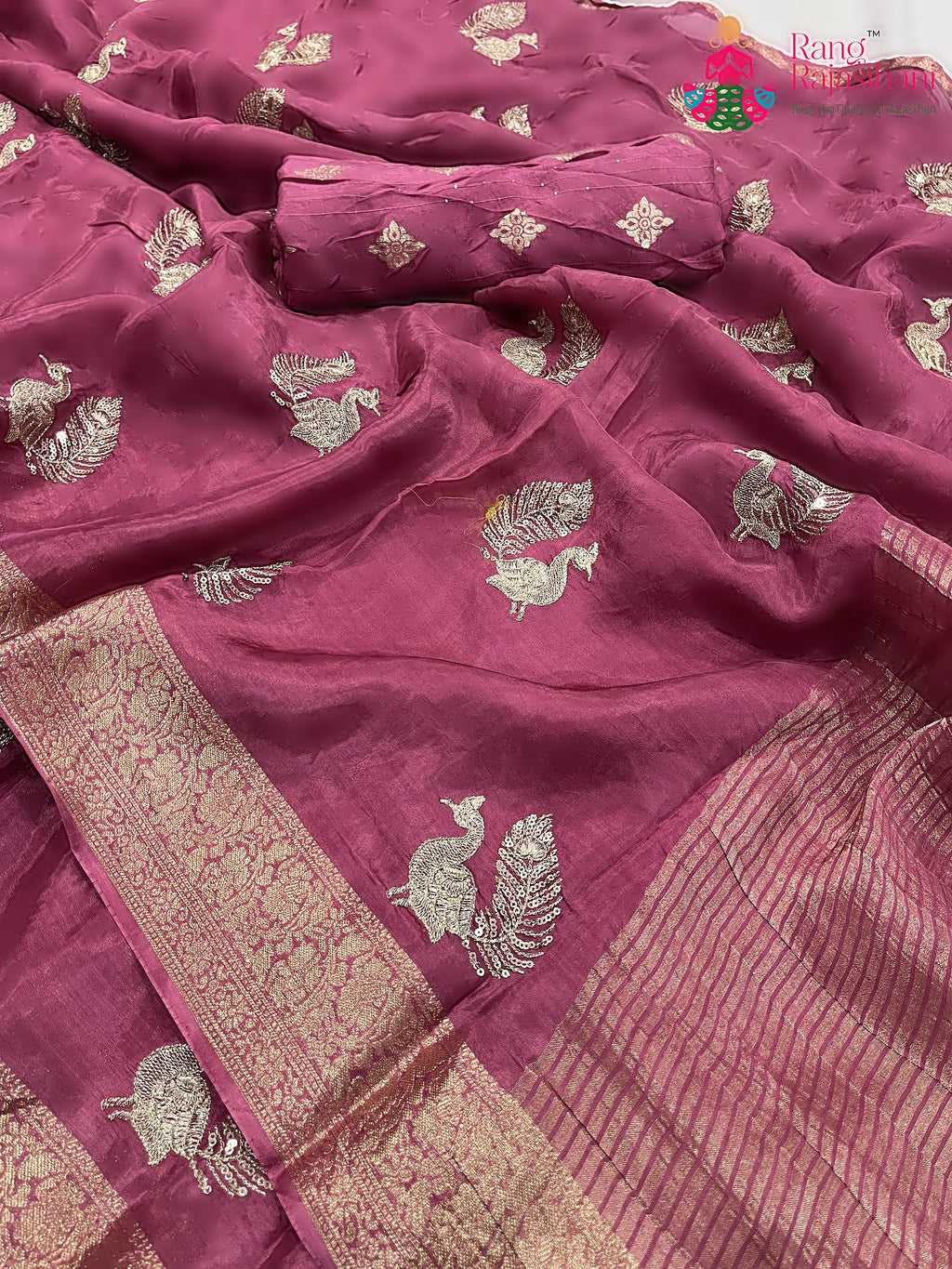 Purple Pure HO Silk Sequin Work Saree : Subtle Spark