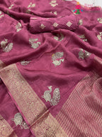 Purple Pure HO Silk Sequin Work Saree : Subtle Spark