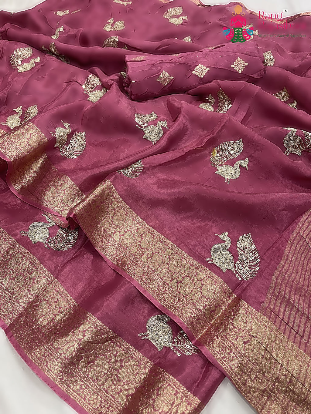 Purple Pure HO Silk Sequin Work Saree : Subtle Spark