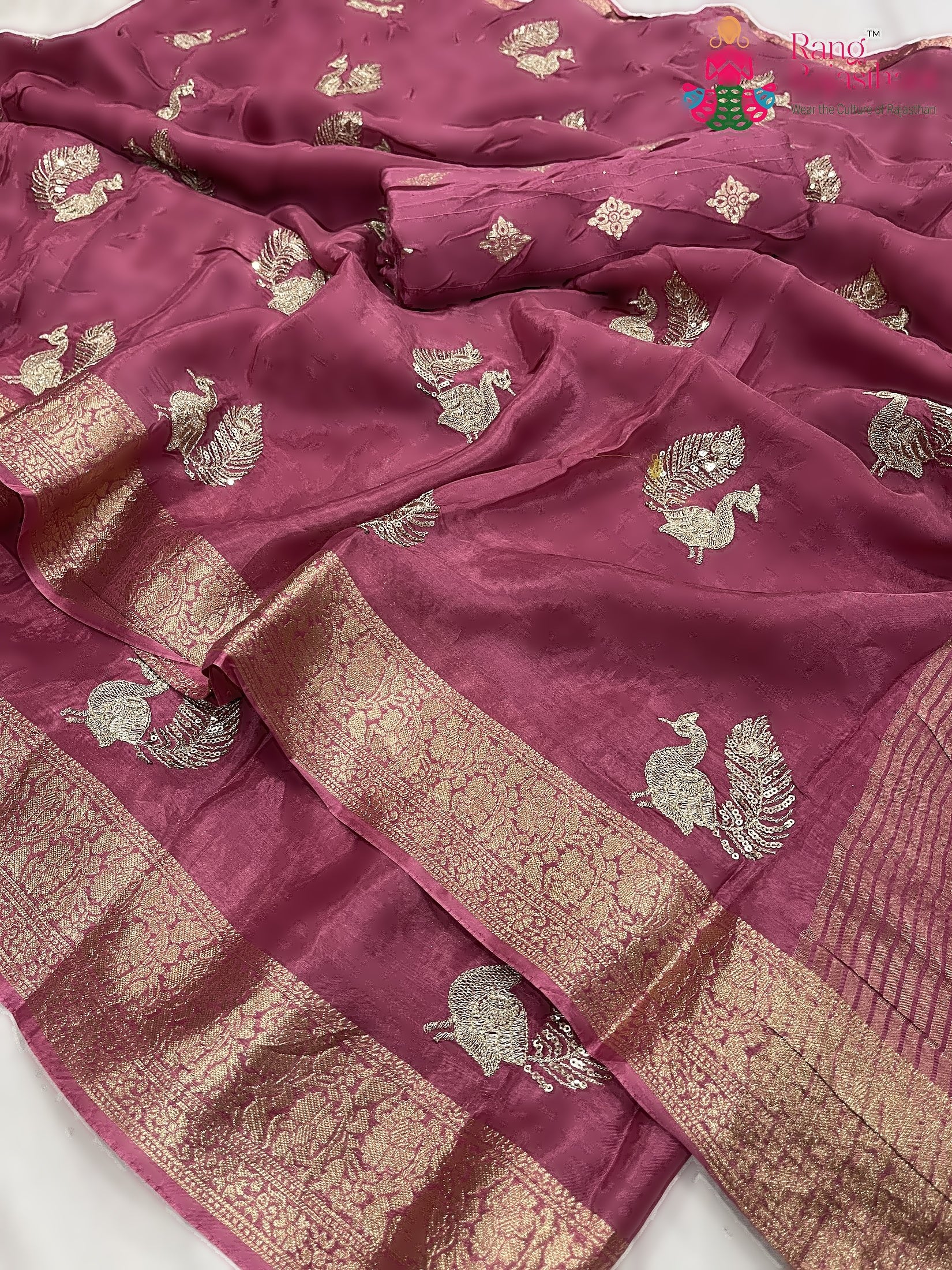 Purple Pure HO Silk Sequin Work Saree : Subtle Spark