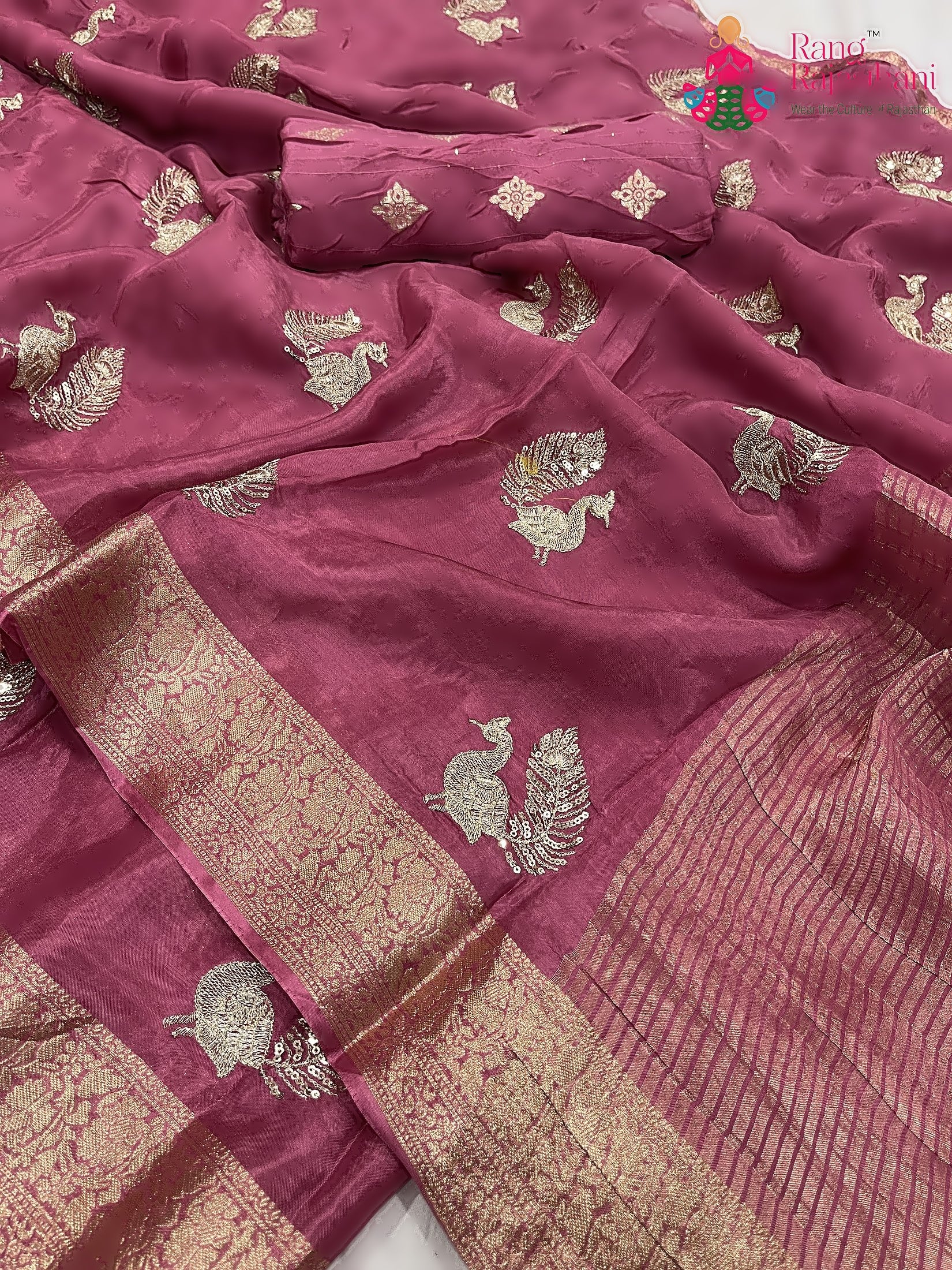 Purple Pure HO Silk Sequin Work Saree : Subtle Spark