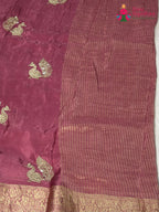 border detail of purple pure ho silk sequin saree