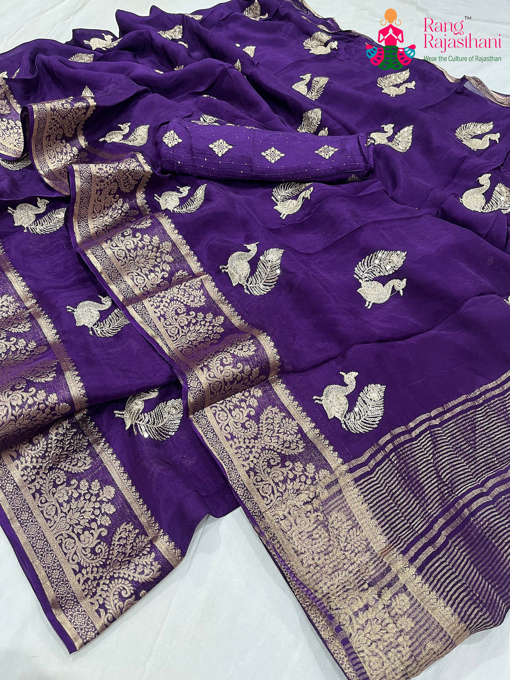 Purple Pure HO Silk Sequin Work Saree : Smooth Glow