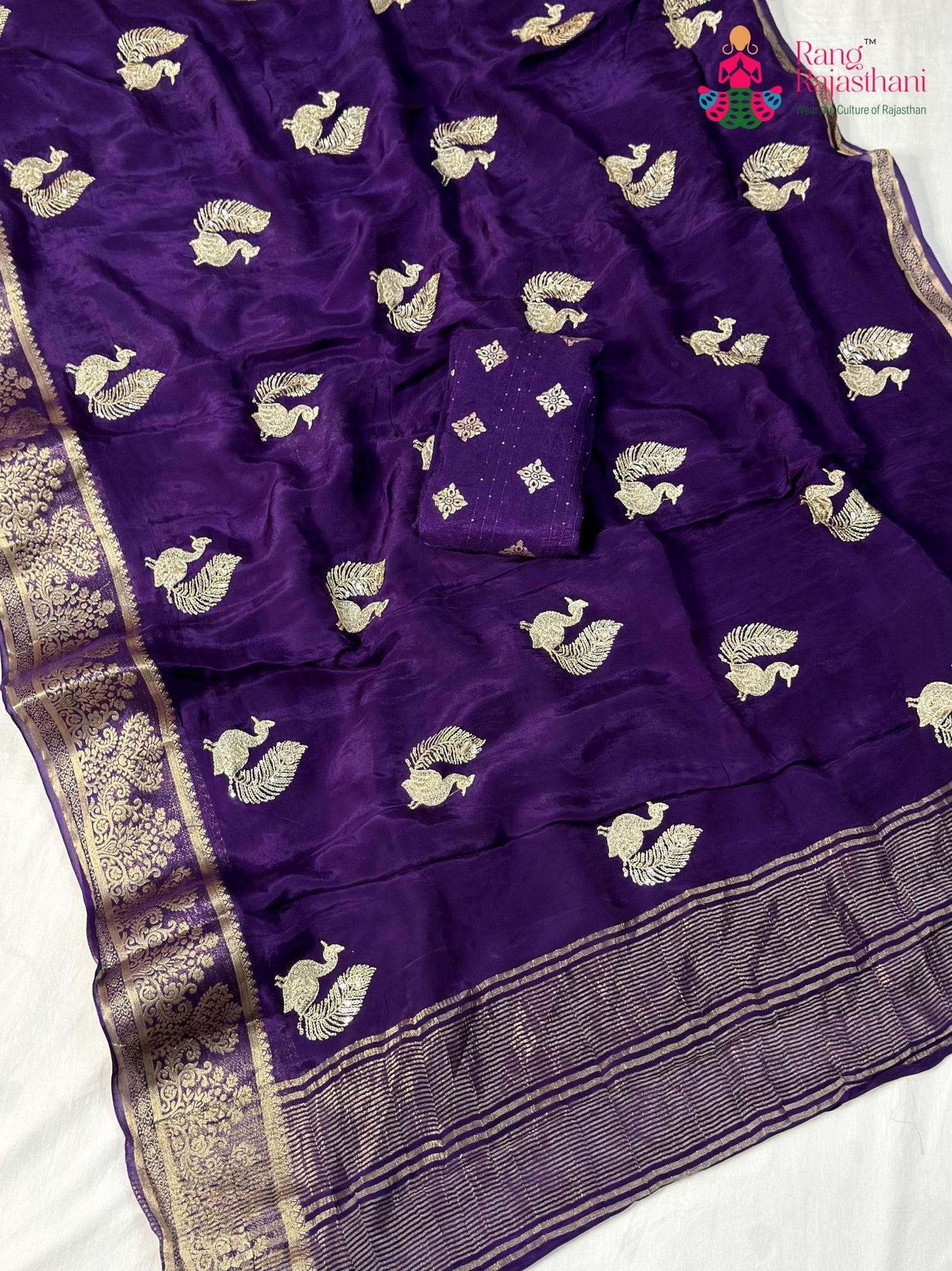 Purple Pure Ho Silk Sequin Saree for Sangeet Night | Stylist Pick