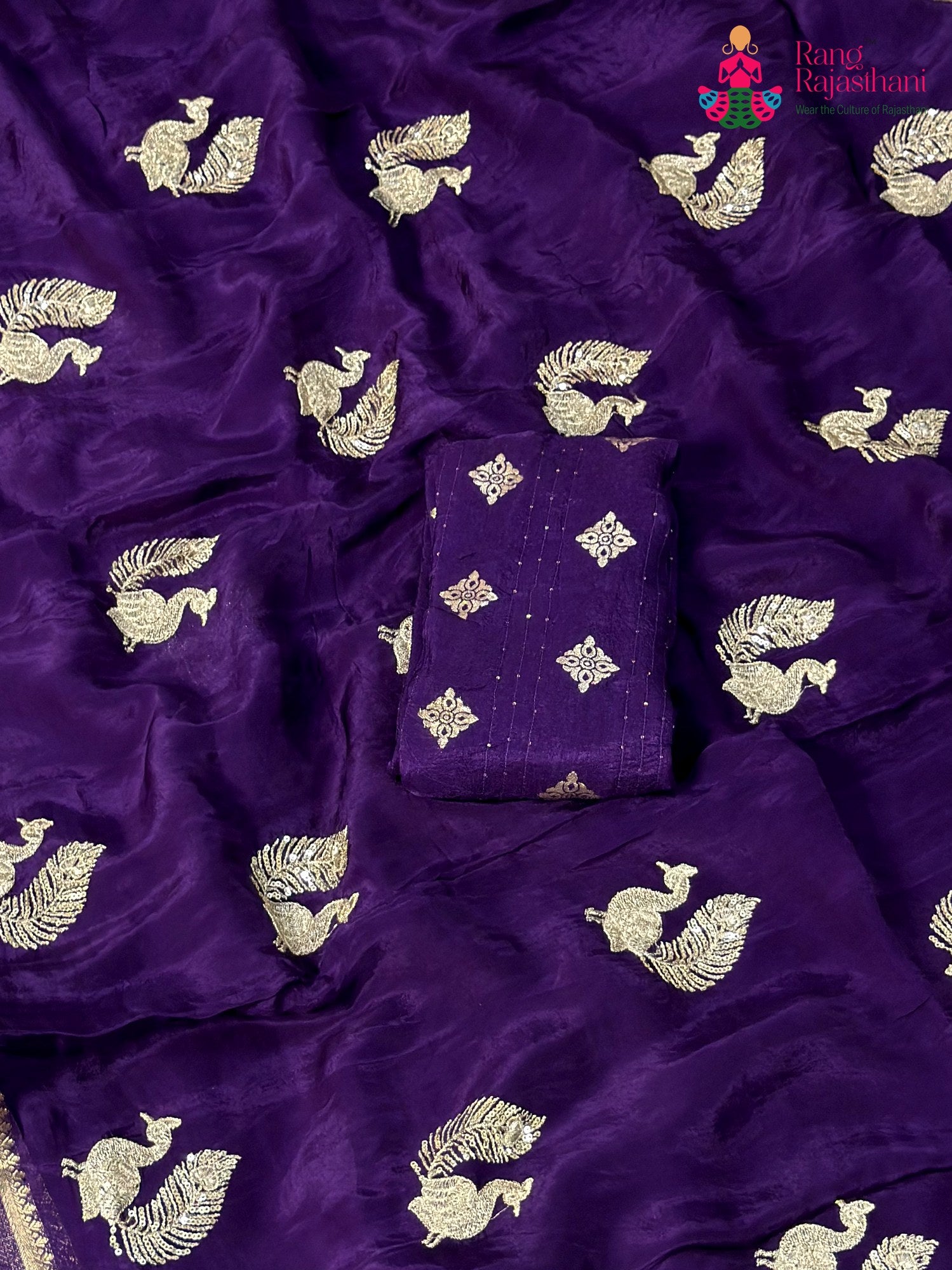 Purple Pure Ho Silk Sequin Saree for Sangeet Night | Stylist Pick