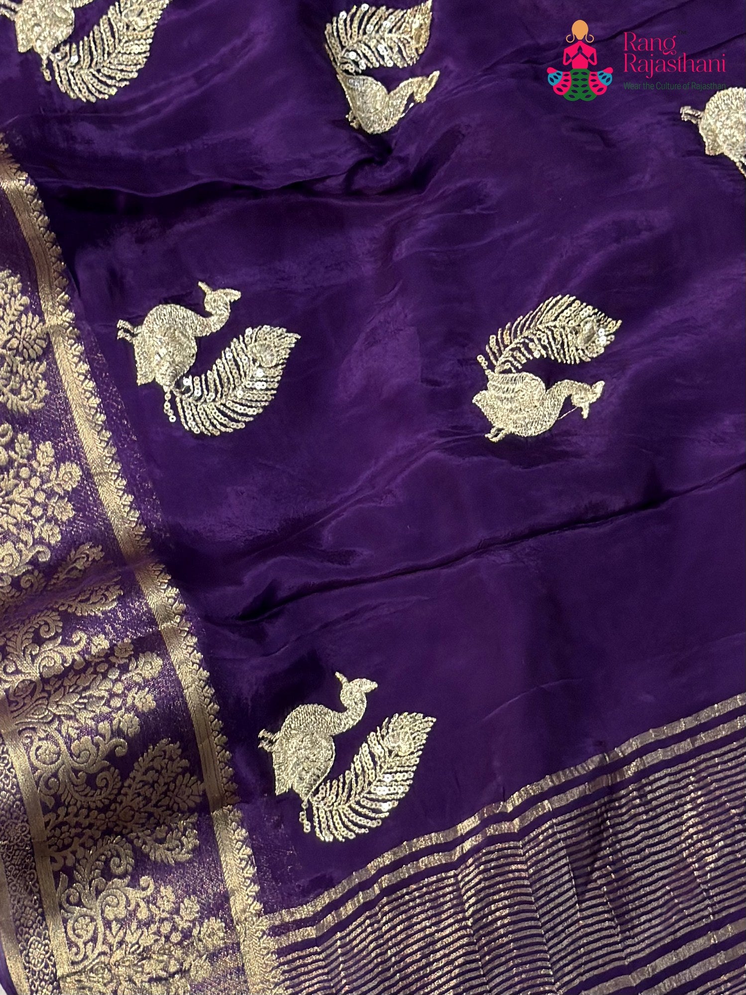 Purple Pure Ho Silk Sequin Saree for Sangeet Night | Stylist Pick