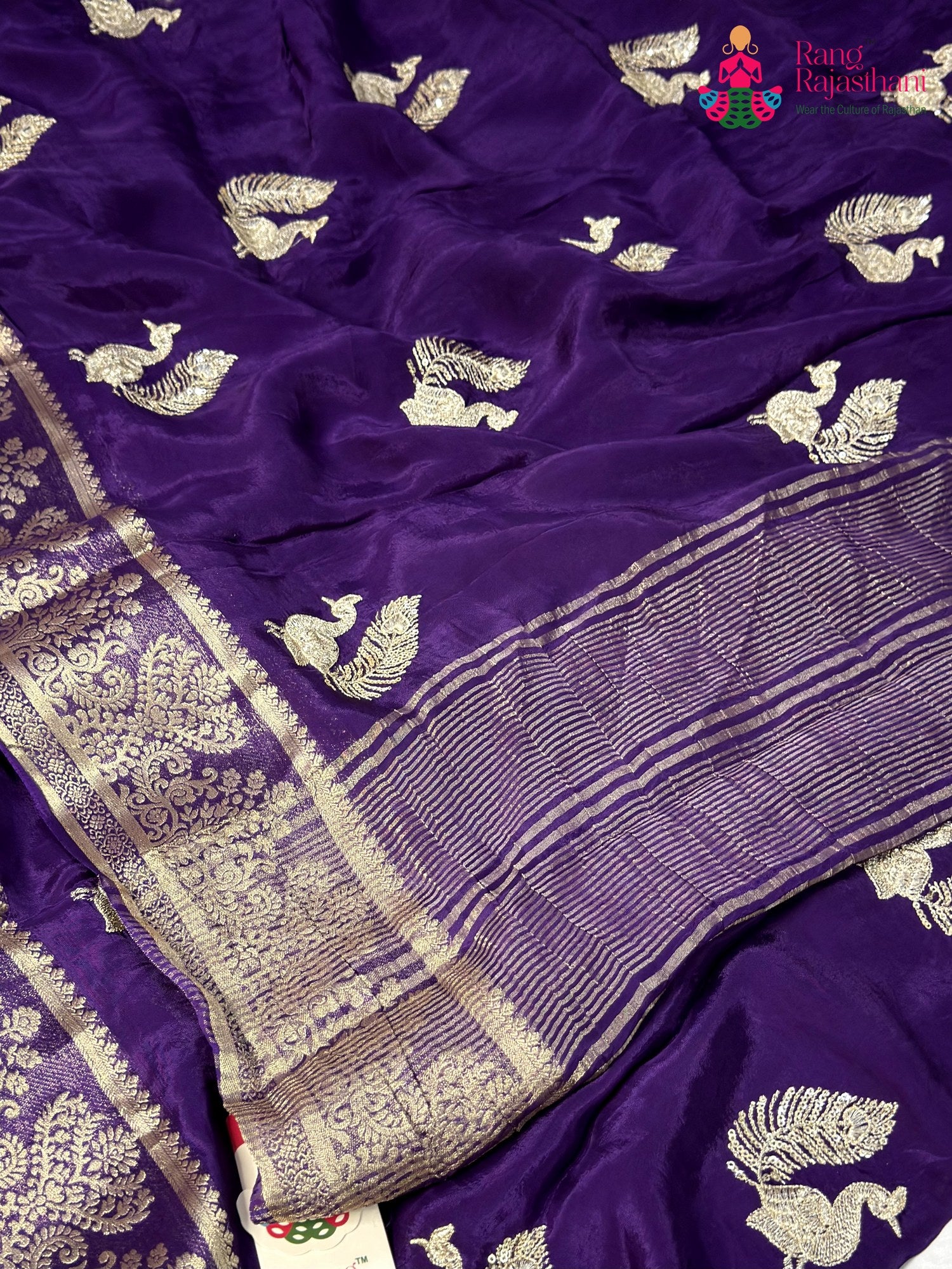 Purple Pure Ho Silk Sequin Saree for Sangeet Night | Stylist Pick