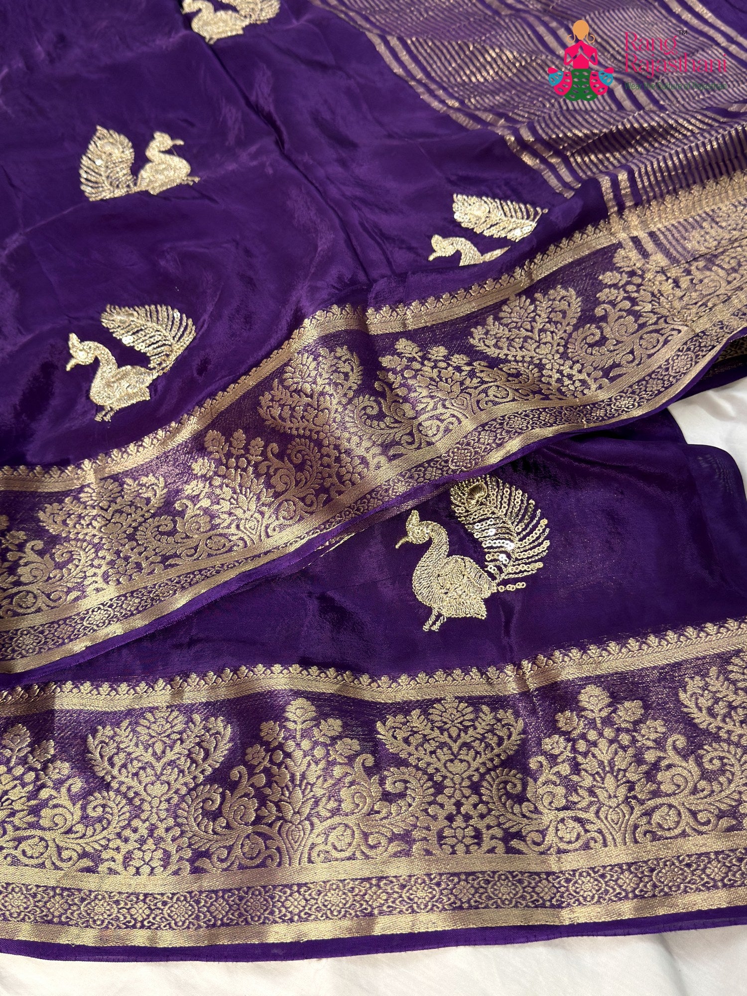 Purple Pure Ho Silk Sequin Saree for Sangeet Night | Stylist Pick