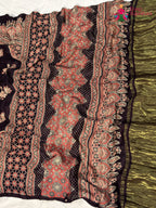 design pattern of purple pure modal silk ajarakh print saree