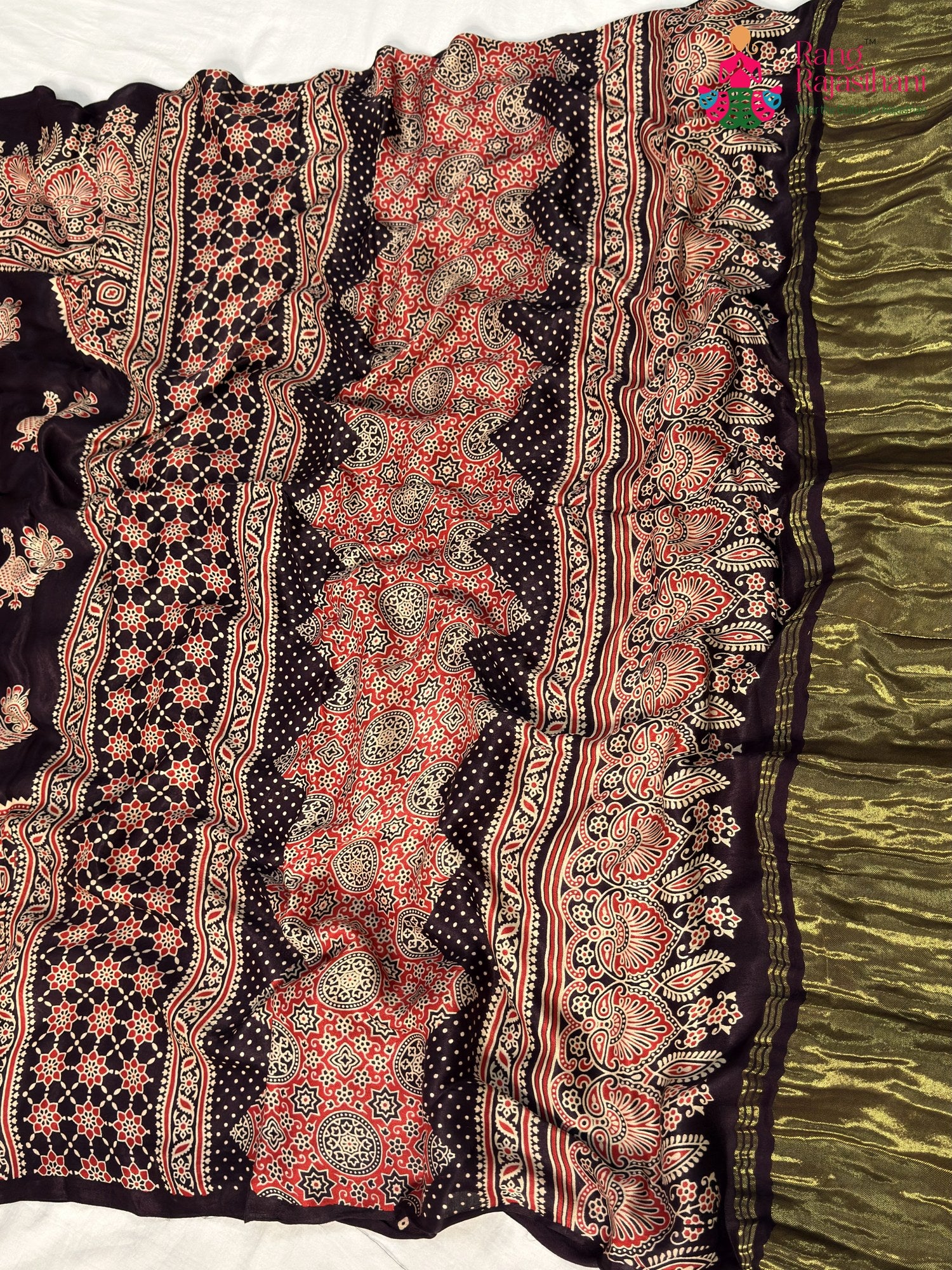 Purple Modal Ajrakh Print Saree for Casual | Wedding Collection
