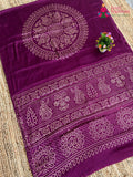 Purple Pure Modal Silk Ajrakh Print Saree for Festive Celebration | Premium Drape