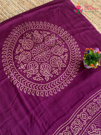 Purple Pure Modal Silk Ajrakh Print Saree for Festive Celebration | Premium Drape