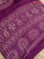 Purple Pure Modal Silk Ajrakh Print Saree for Festive Celebration | Premium Drape