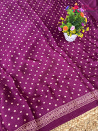Purple Pure Modal Silk Ajrakh Print Saree for Festive Celebration | Premium Drape