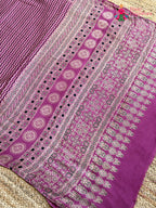Purple Pure Modal Silk Ajrakh Print Saree for Family Occasions | Wedding Edit