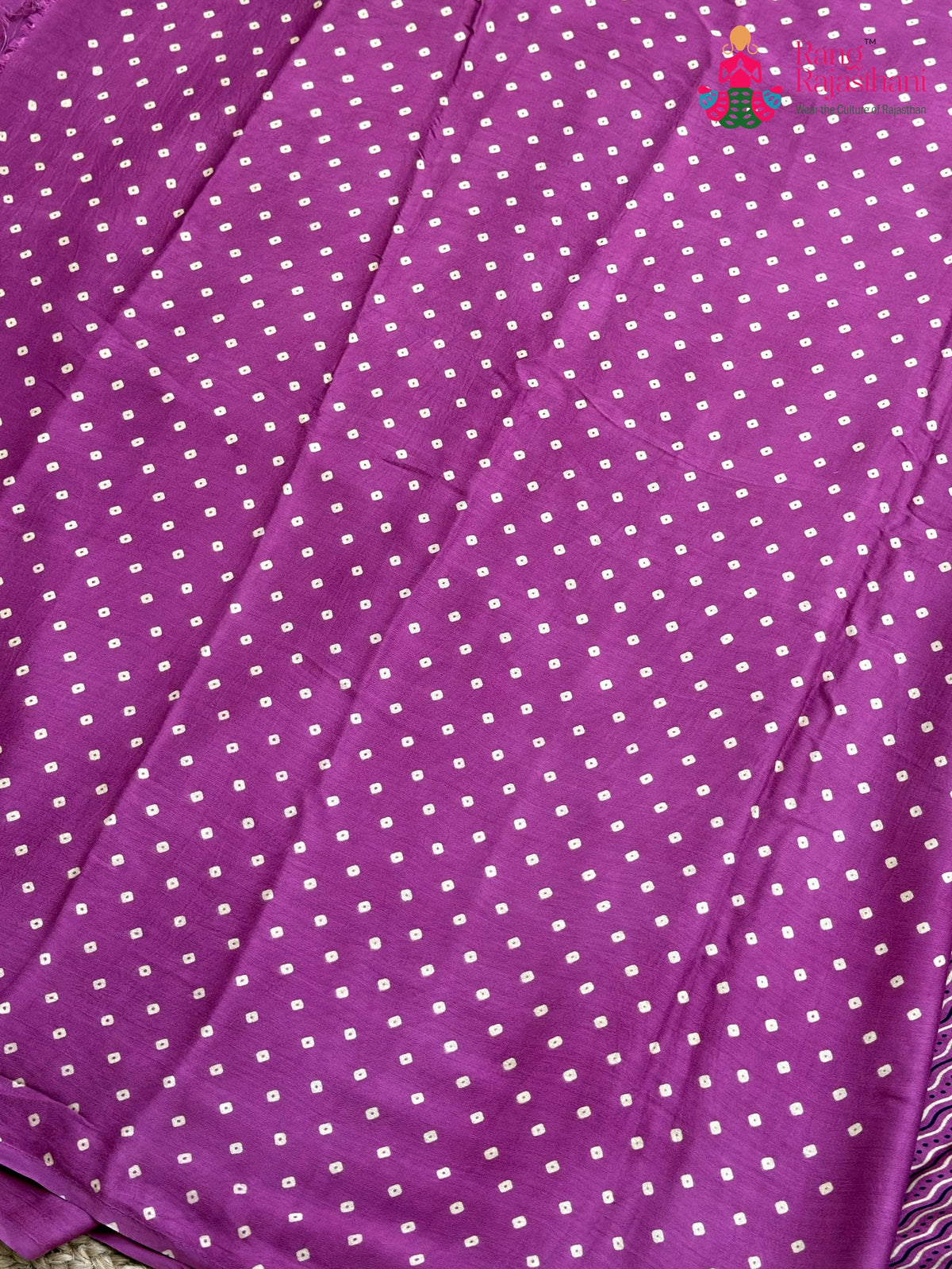Purple Pure Modal Silk Ajrakh Print Saree for Family Occasions | Wedding Edit
