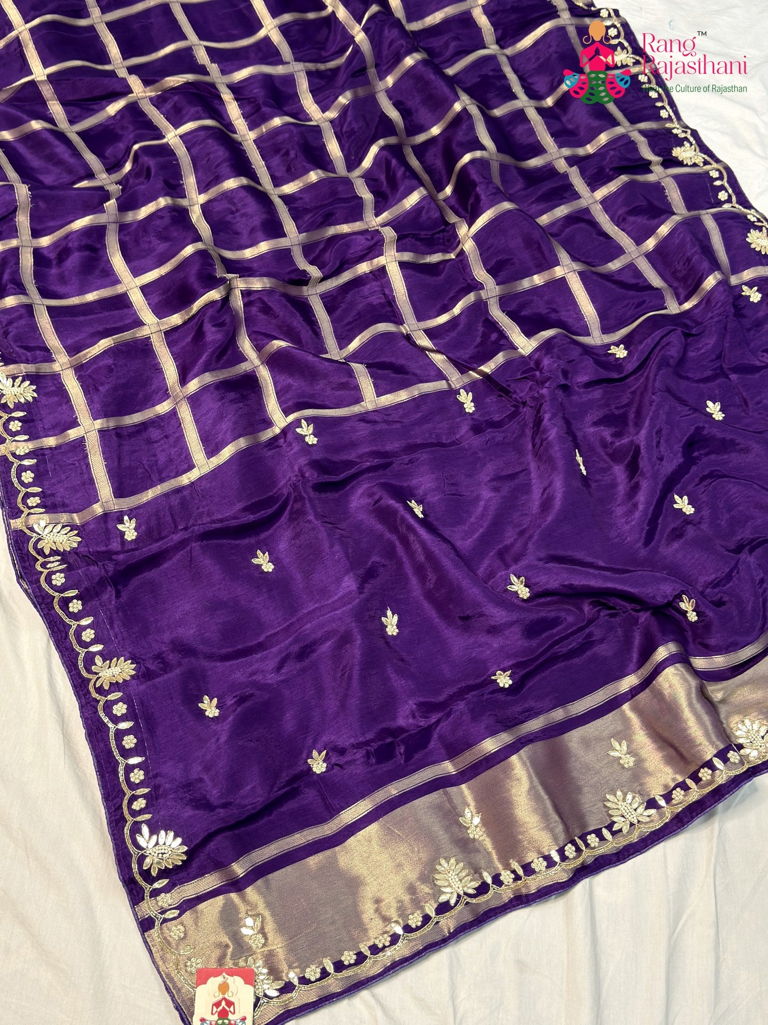 Purple Pure Russian Silk Gota Patti Gharchola Saree for Wedding Guest | Designer Collection