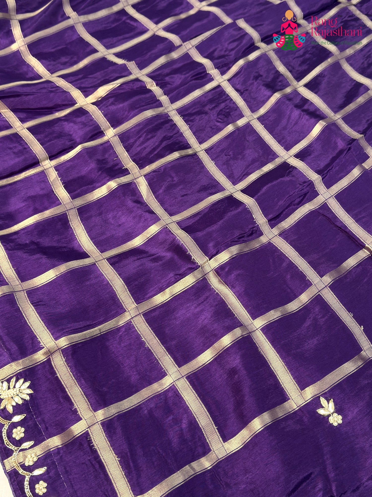 Purple Pure Russian Silk Gota Patti Gharchola Saree for Wedding Guest | Designer Collection