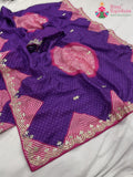 Purple Pure Russian Silk Gota Patti Saree for Mayra Ceremony | Editor Choice