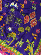 complete look of purple pure russian silk sequin saree