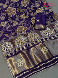 Purple Pure Russian Silk Bandhani Print Saree for Wedding Guest | Ethnic Luxe