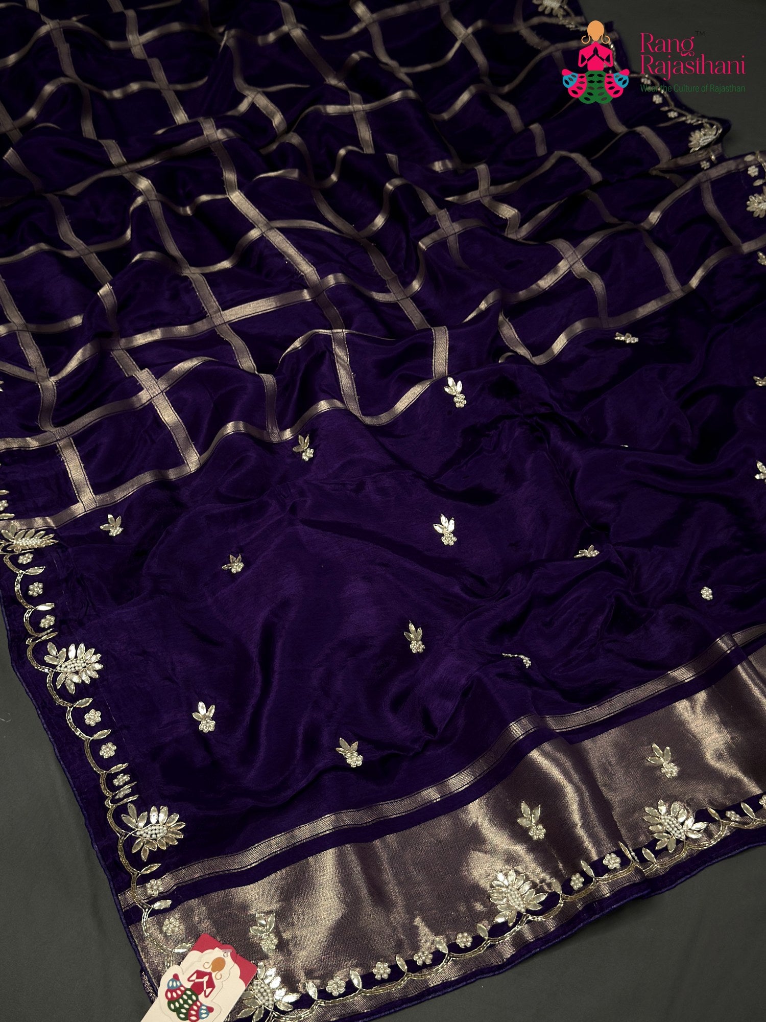 Purple Pure Russian Silk Gota Patti Gharchola Saree for Wedding Guest | Designer Collection