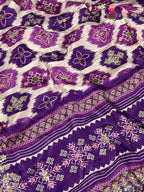 Purple Pure Russian Silk Mirror Saree for Wedding Guest | Ethnic Luxe