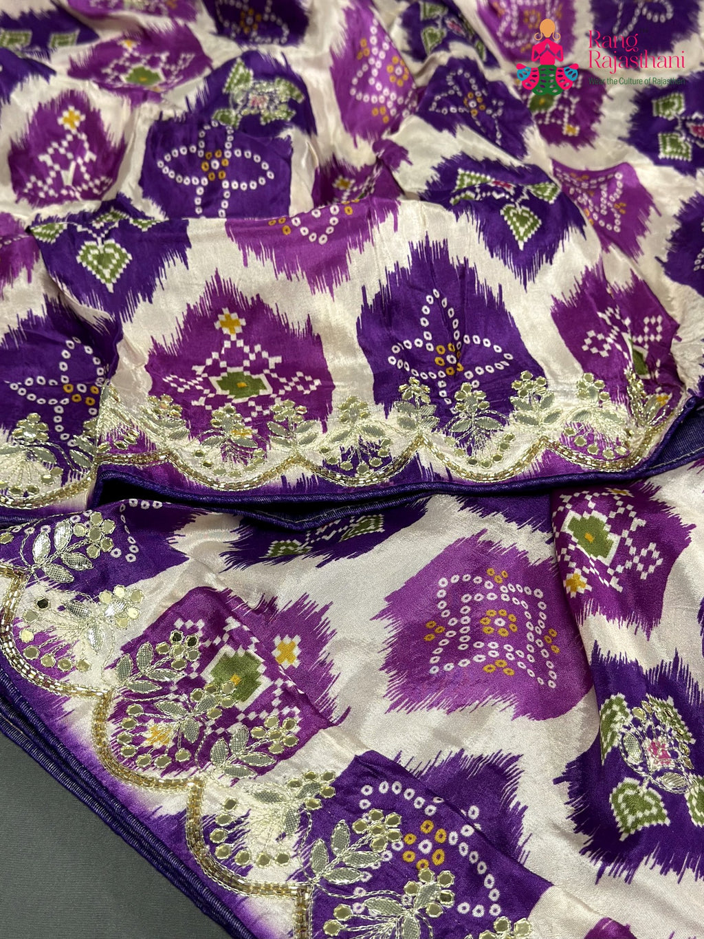 Purple Pure Russian Silk Mirror Saree for Wedding Guest | Ethnic Luxe