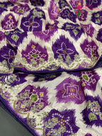 Purple Pure Russian Silk Mirror Saree for Wedding Guest | Ethnic Luxe