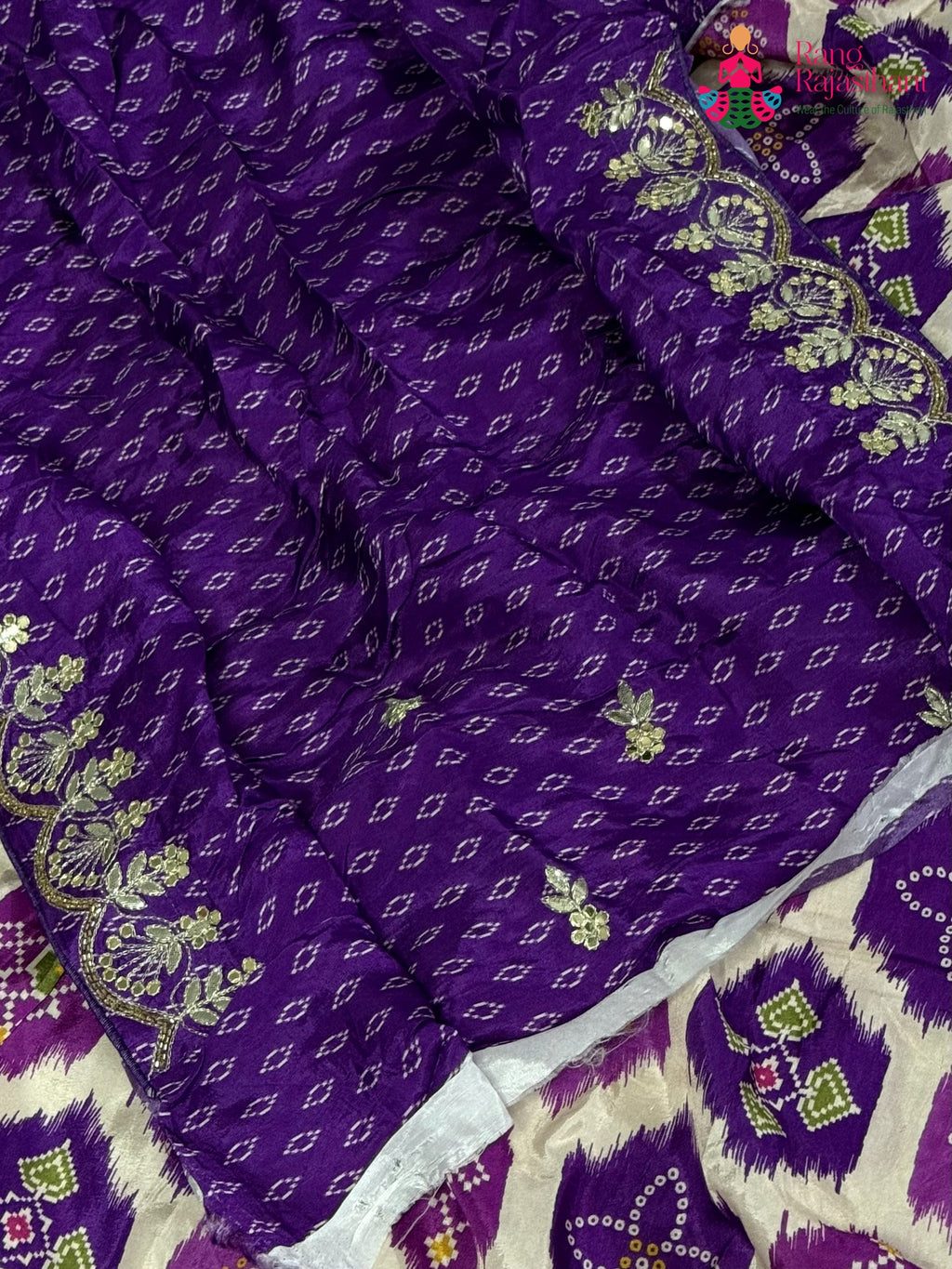 Purple Pure Russian Silk Mirror Saree for Wedding Guest | Ethnic Luxe