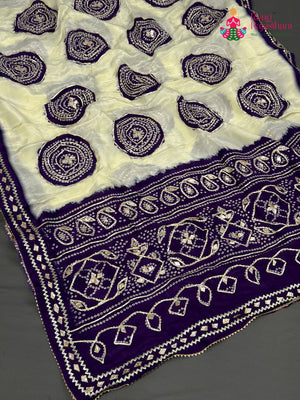 Purple Pure Tissue Silk Gota Patti Saree for Festive Celebration | Designer Edit