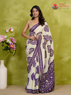 purple pure tissue silk gota patti saree ethnic wear by Rang Rajasthani