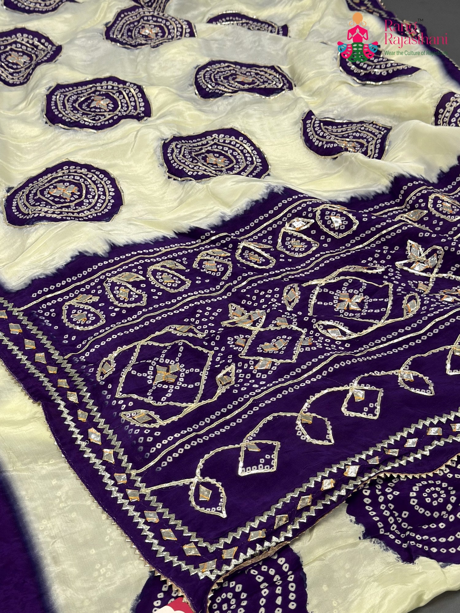 Purple Pure Tissue Silk Gota Patti Saree for Festive Celebration | Designer Edit