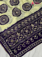 Purple Pure Tissue Silk Gota Patti Chunri Saree for Festive Celebration | Shop Now