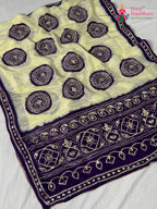 Purple Pure Tissue Silk Gota Patti Chunri Saree for Festive Celebration | Shop Now