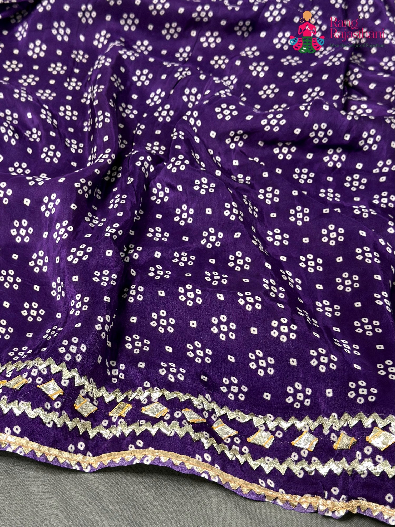 Purple Pure Tissue Silk Gota Patti Saree for Festive Celebration | Designer Edit